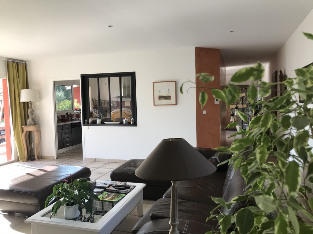 Salon lumineux avec plantes - Villa Abricotta Espaces de vie location Toulouse